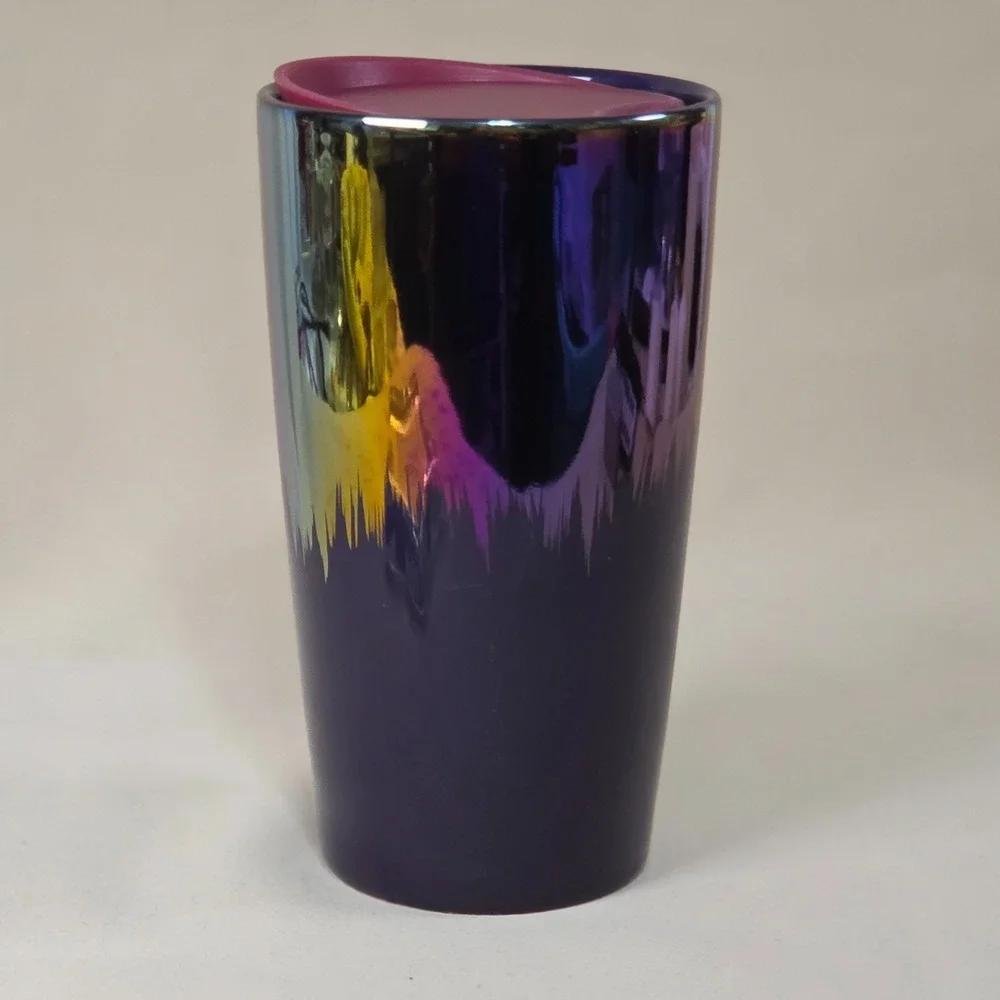 Starbucks 2020 Aurora Rainbow Oil Slick Iridescent 12oz Ceramic Tumbler